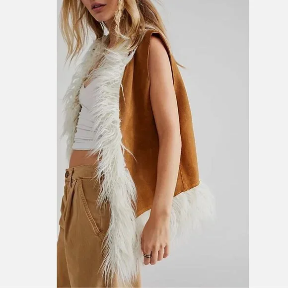 Free People x Understated Leather Indigo River Vest Jacket